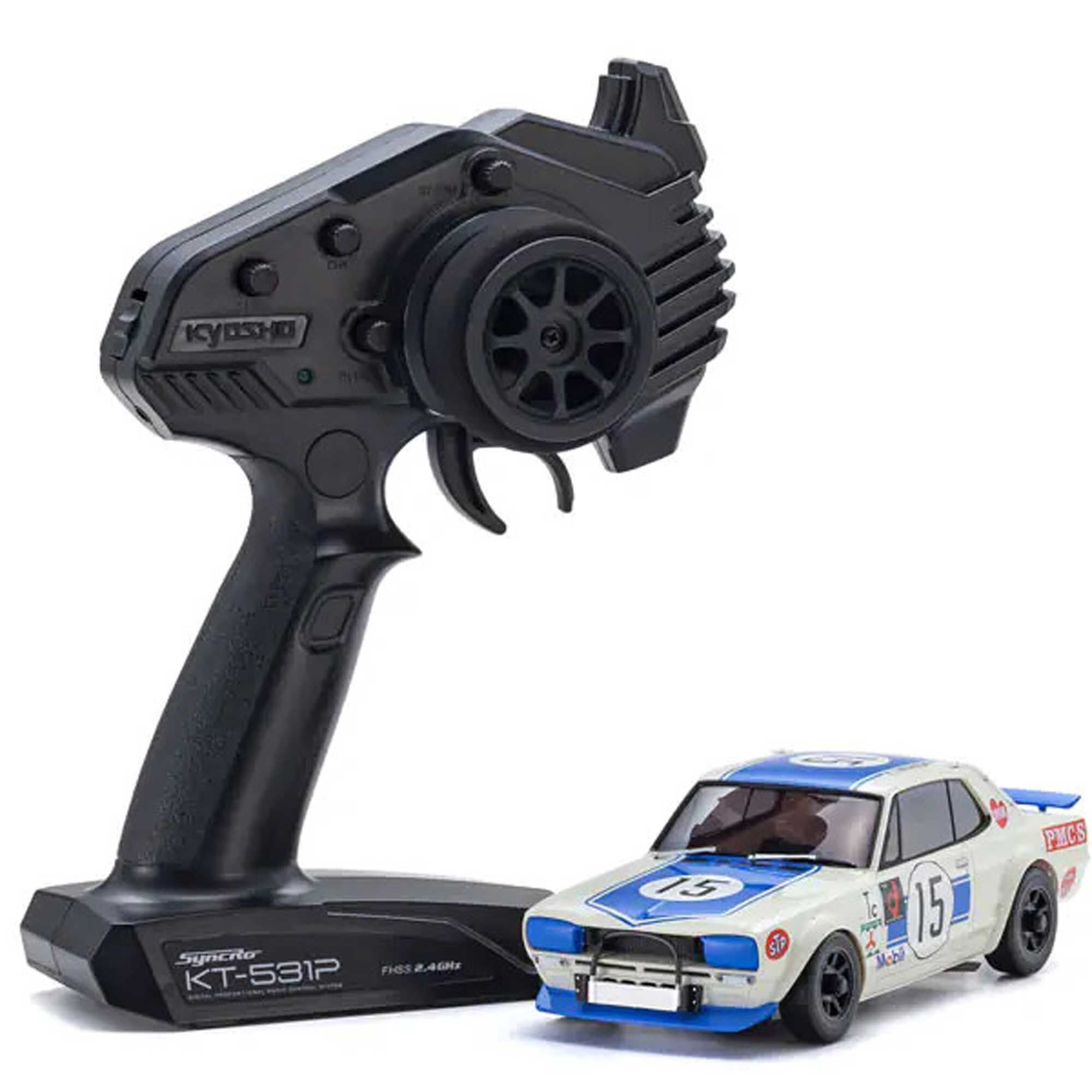 Kyosho 1/28 1972 Nissan Skyline GT-R MINI-Z AWD RTR, Blue