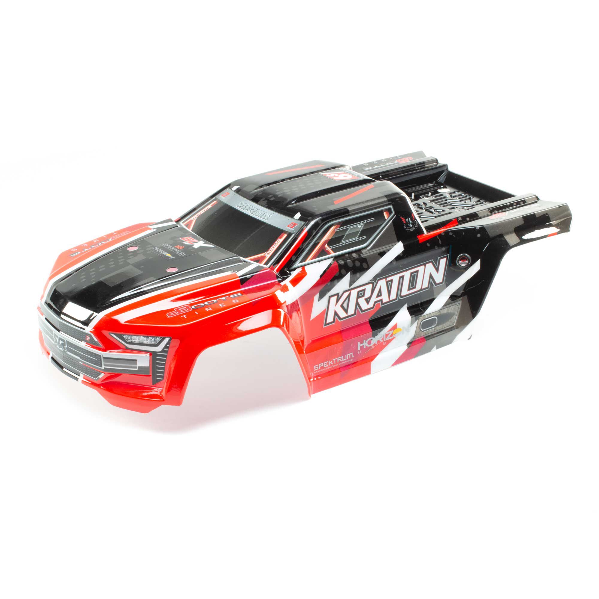 ARRMA 1/8 Painted Body with Decals, Red: KRATON 6S BLX