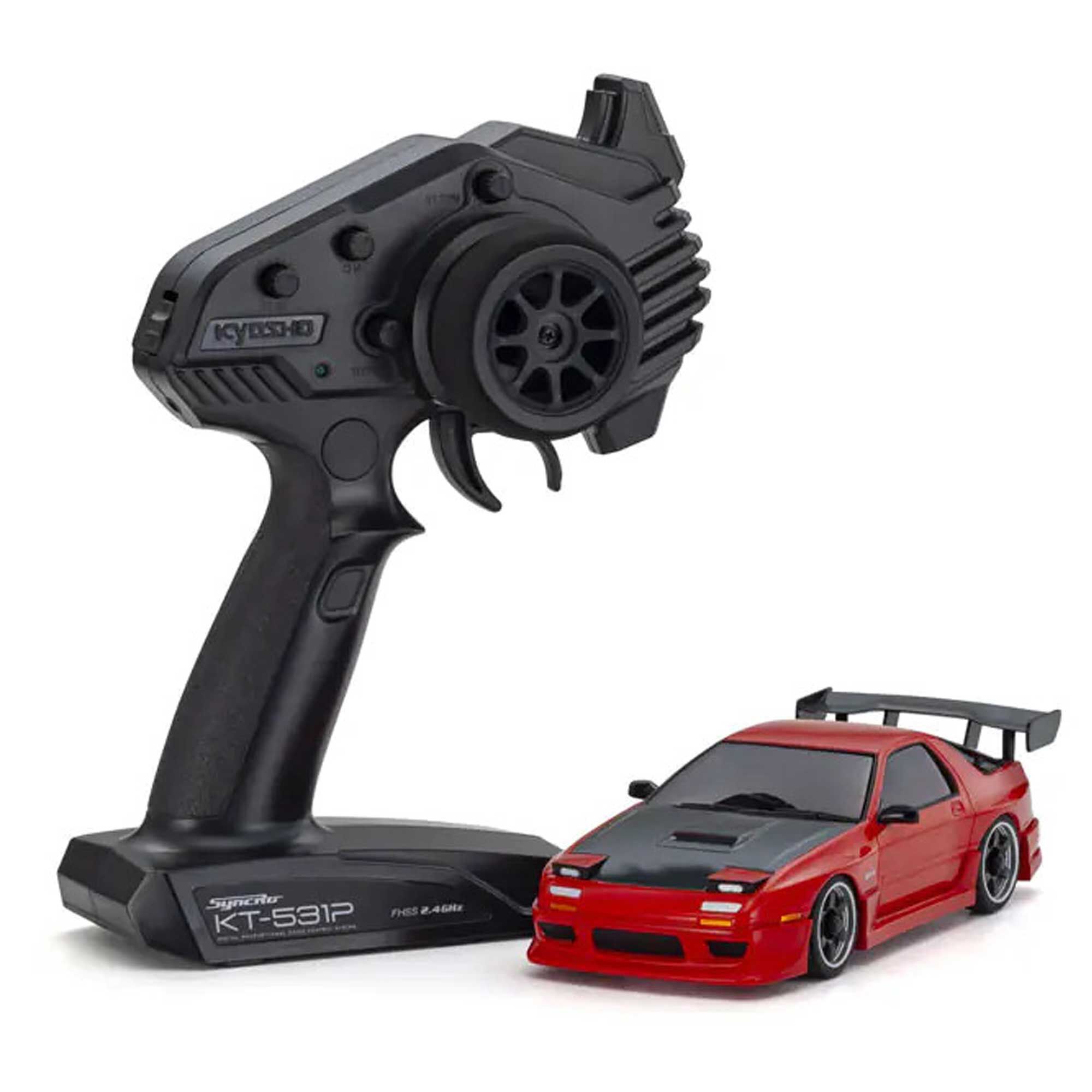 Kyosho 1/28 Mazda Savanna RX-7 FC3S Mini-Z AWD RTR, Red