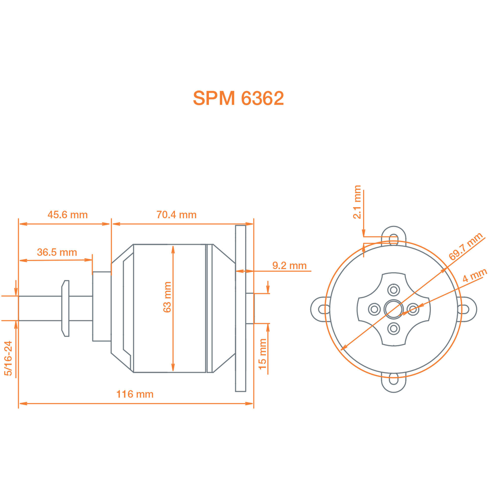 Spektrum Accessories Avian 6362-250Kv Outrunner Brushless Motor