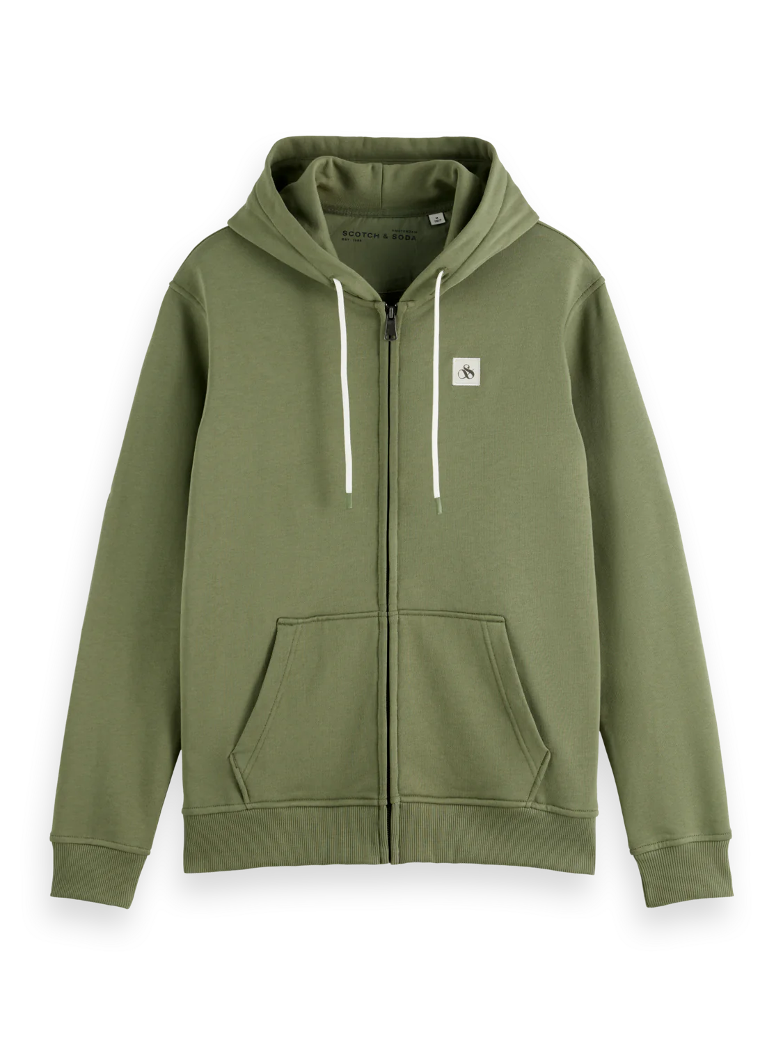 logo badge zip-through hoodie