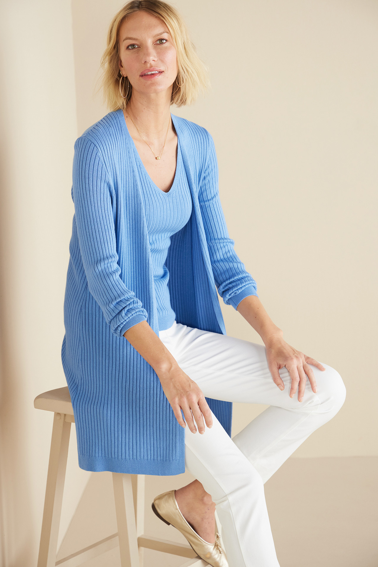 SoftEssential™ Ribbed Long Cardi1483