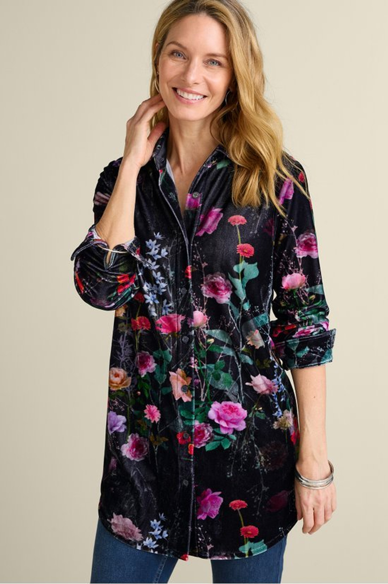 Velvet Boyfriend Tunic Shirt1479