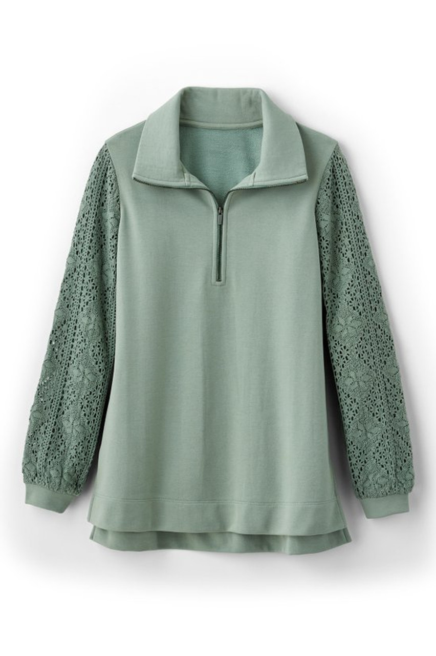 Crochet Sleeve French Terry Tunic