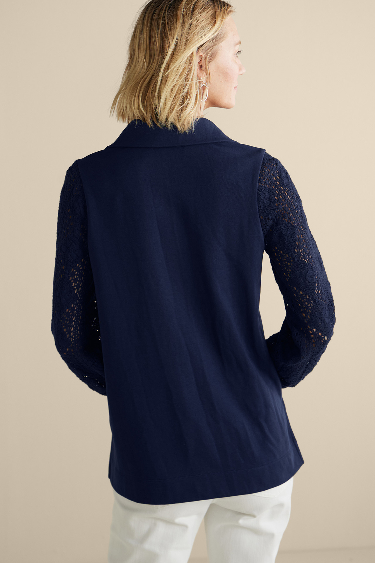 Crochet Sleeve French Terry Tunic