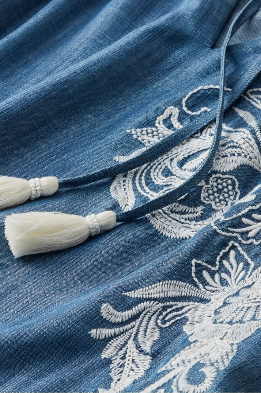 Diya Embroidered TENCEL™ Peasant Top