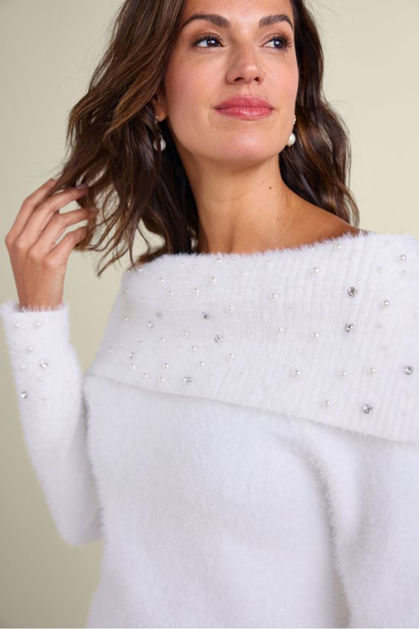 Christina Embellished Cowl Neck Sweater Tunic