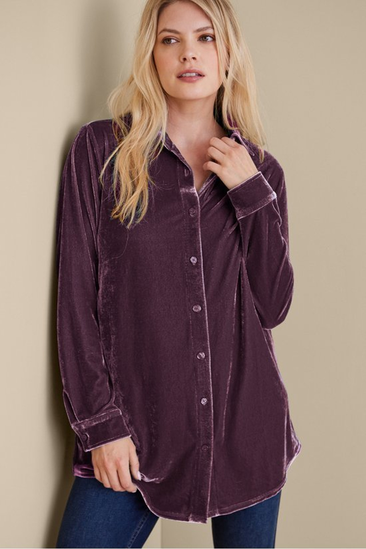 Velvet Boyfriend Tunic Shirt1479