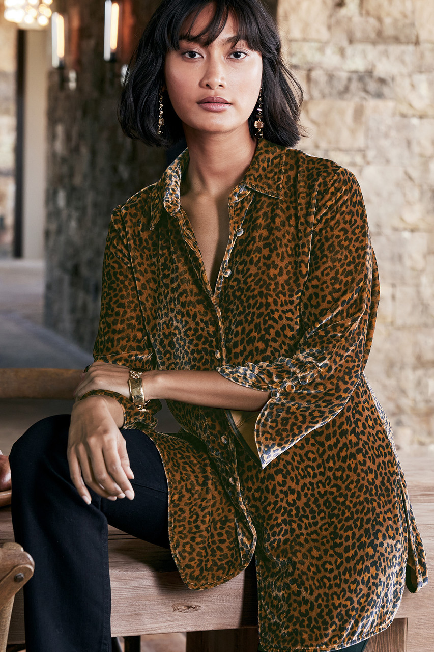 Icon Silk Velvet Poets Tunic Shirt