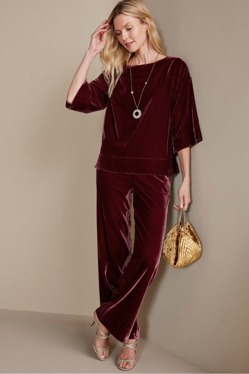 Aria Velvet Wide Leg Pants