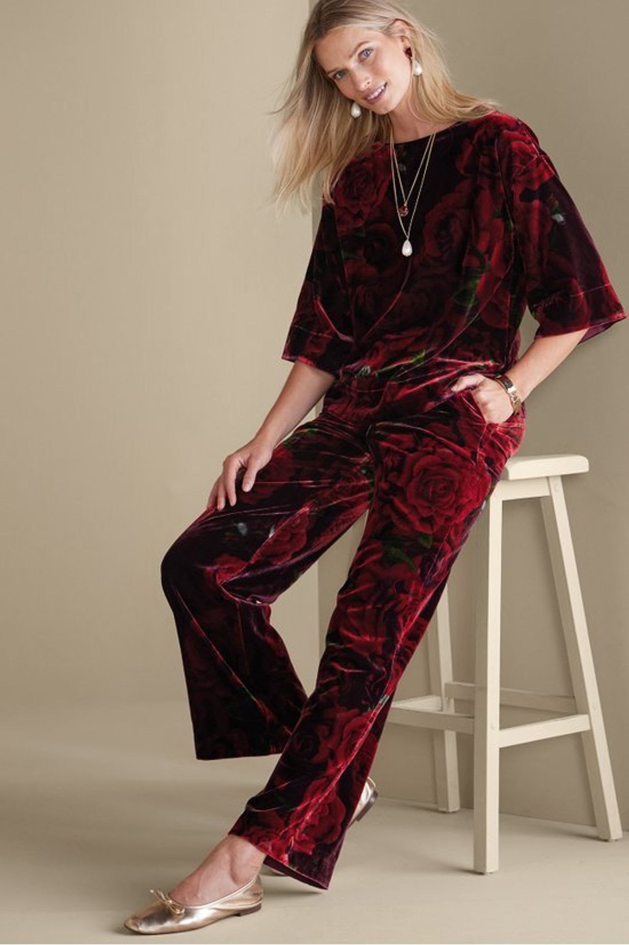 Aria Velvet Wide Leg Pants
