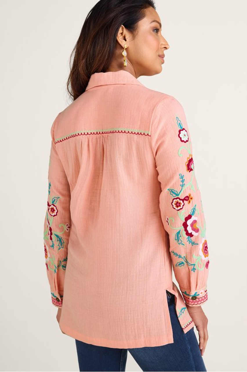Alessia Embroidered Gauze Tunic