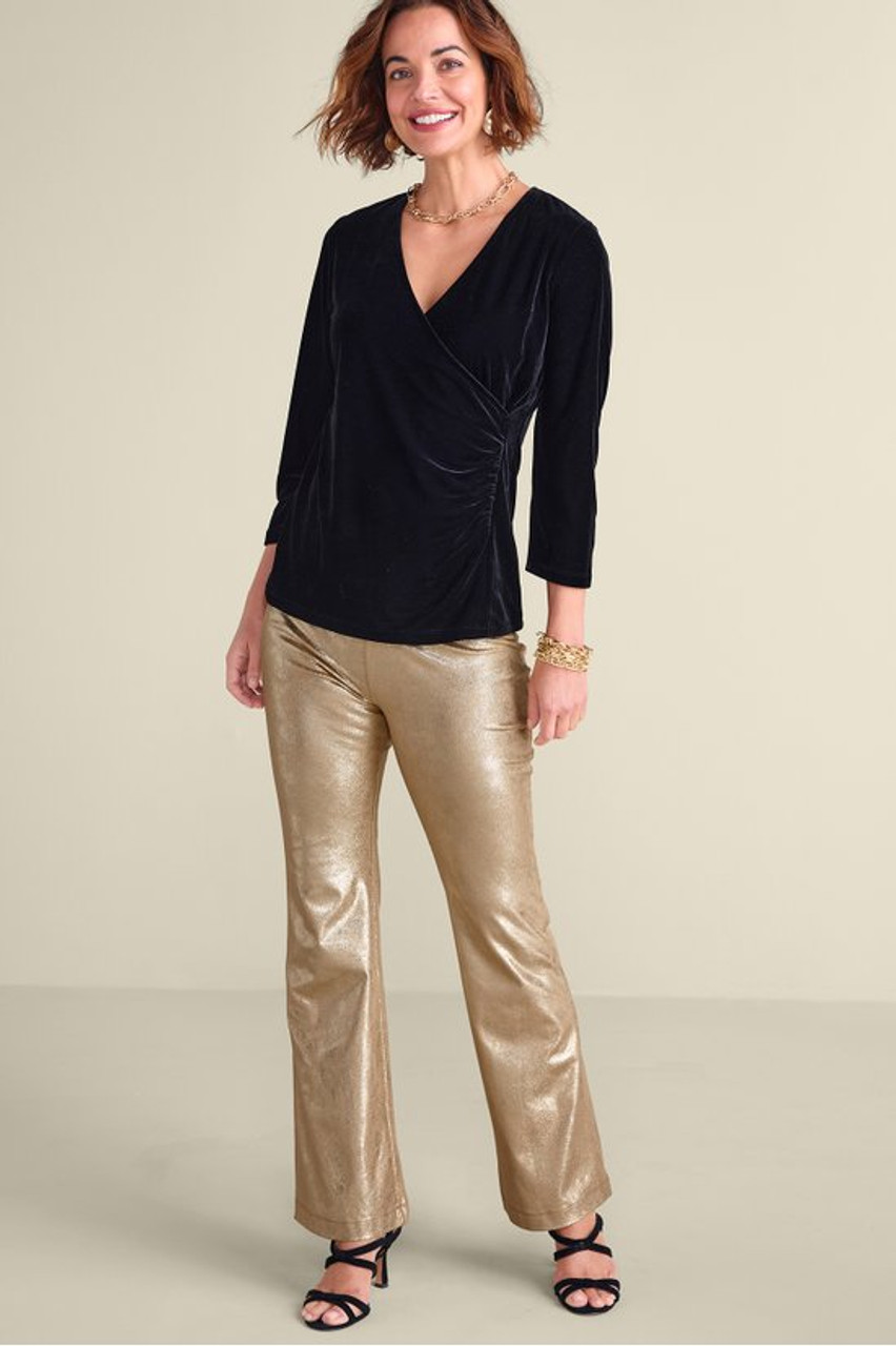 Faux Suede Bootcut Pants   2226