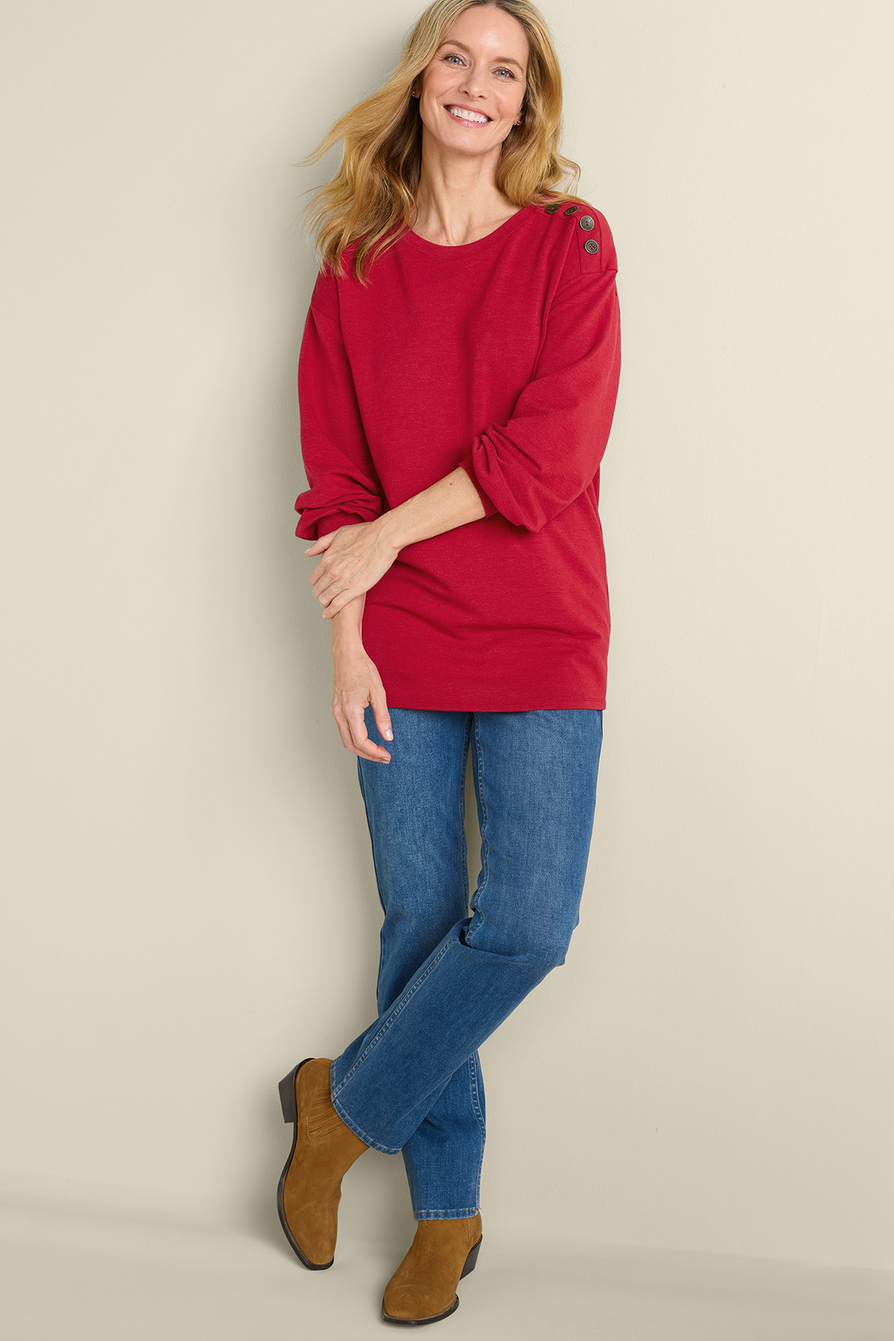 Siesta Soft Button Shoulder Tunic