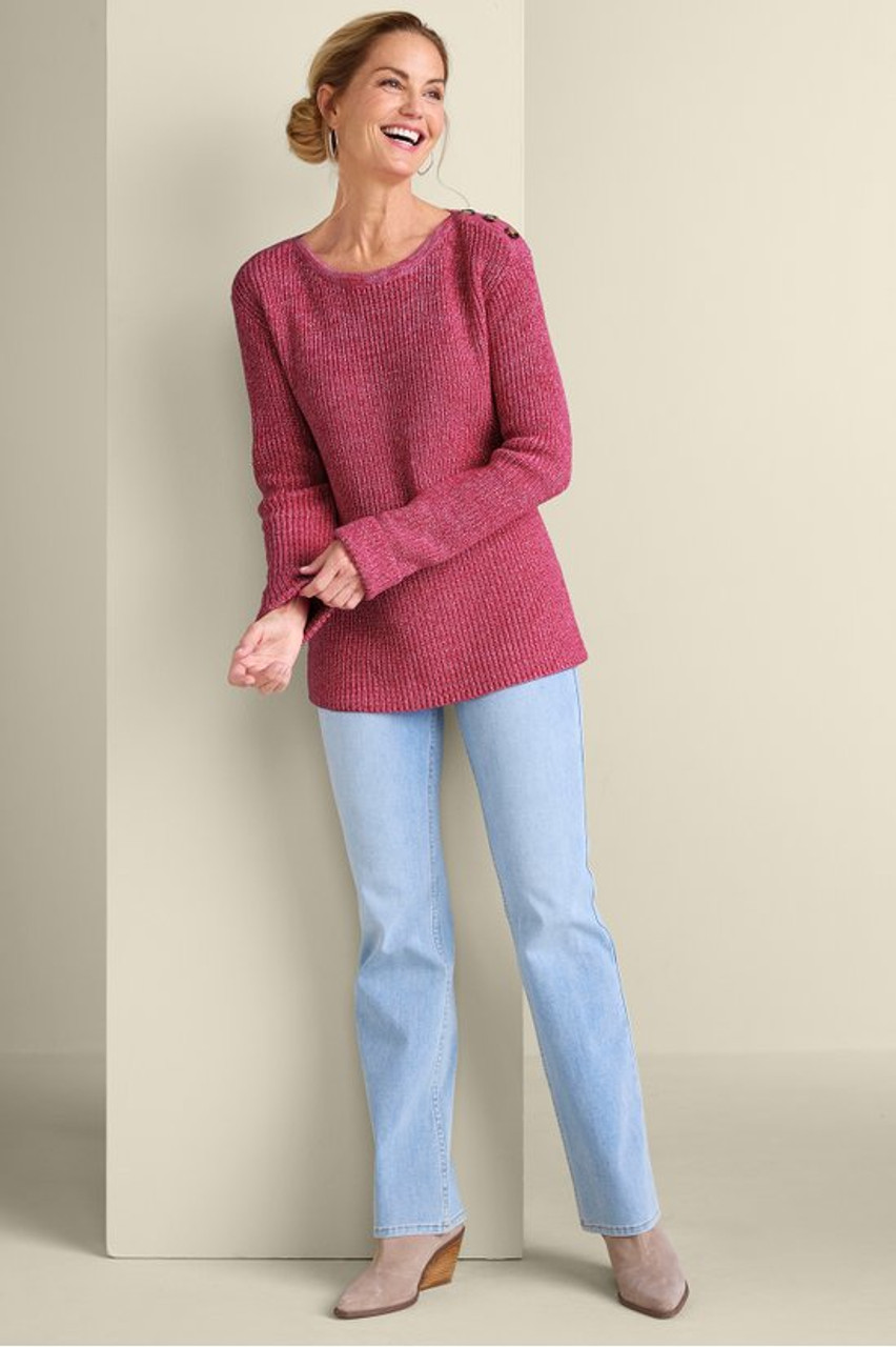 Francine Button-Shoulder Sweater