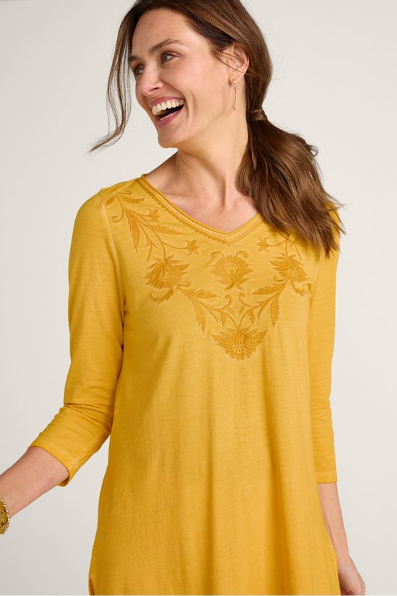 Orelia Embroidered Knit Tunic