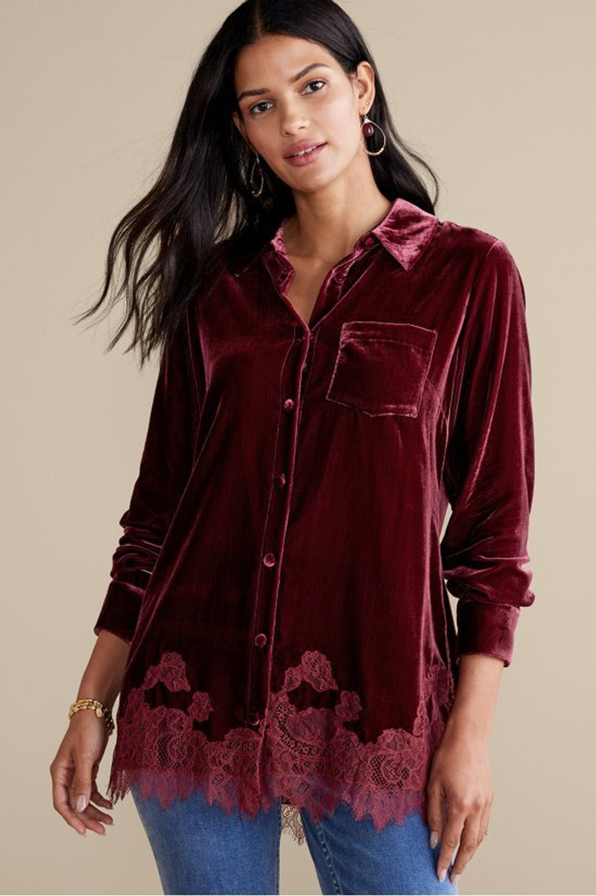 Eden Velvet and Lace Shirt