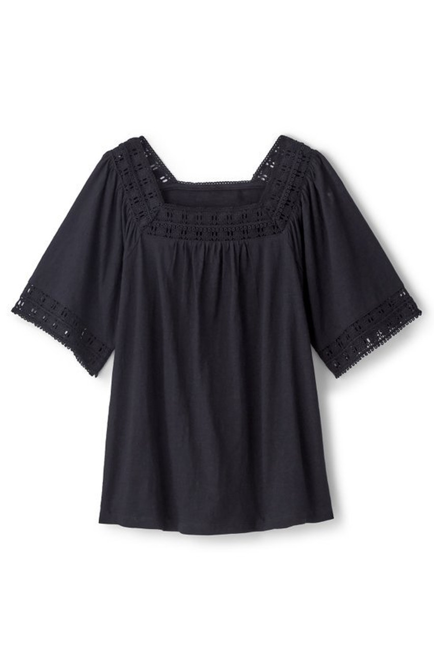 Brianna Crochet Knit Tee