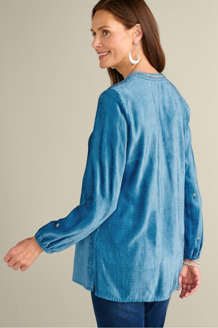 Verna Embellished Velvet Tunic