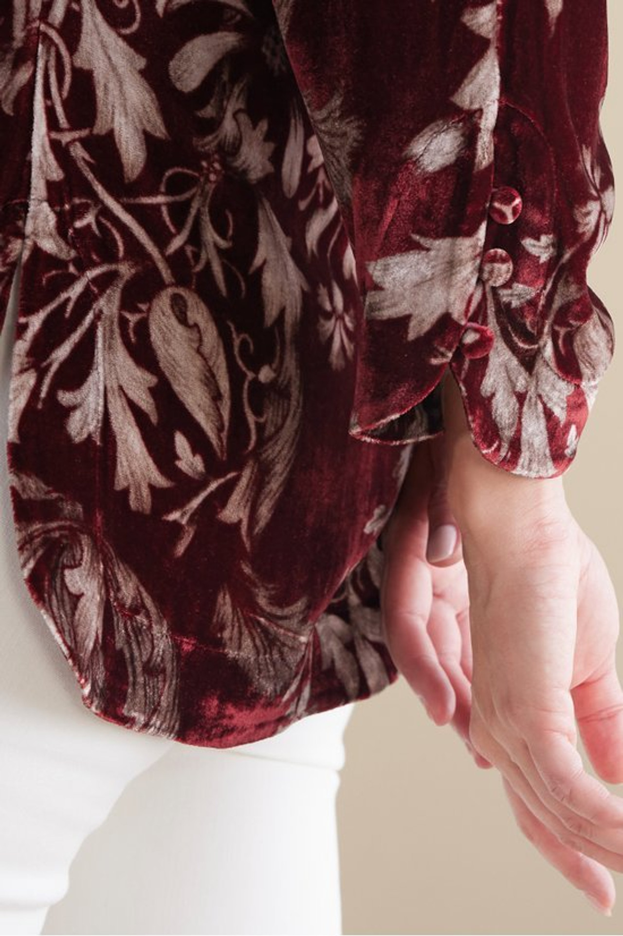 Icon Silk Velvet Poets Tunic Shirt