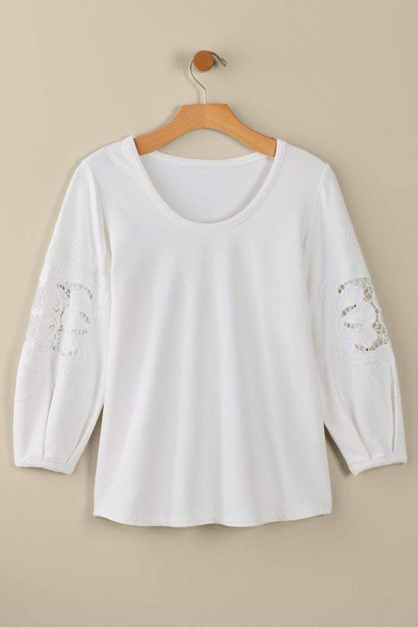 Charmaine Embroidered French Terry Top
