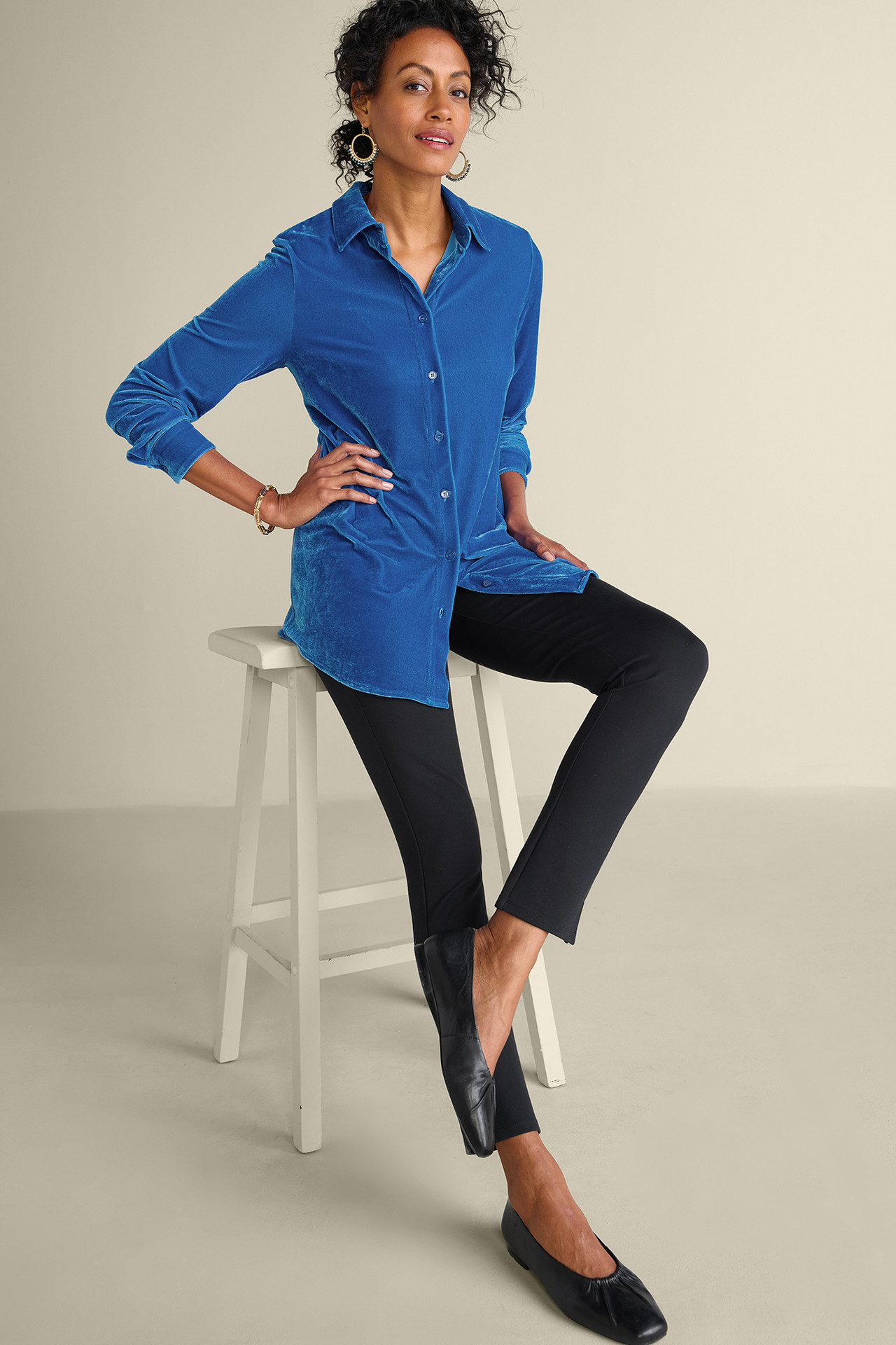 Velvet Boyfriend Tunic Shirt1479