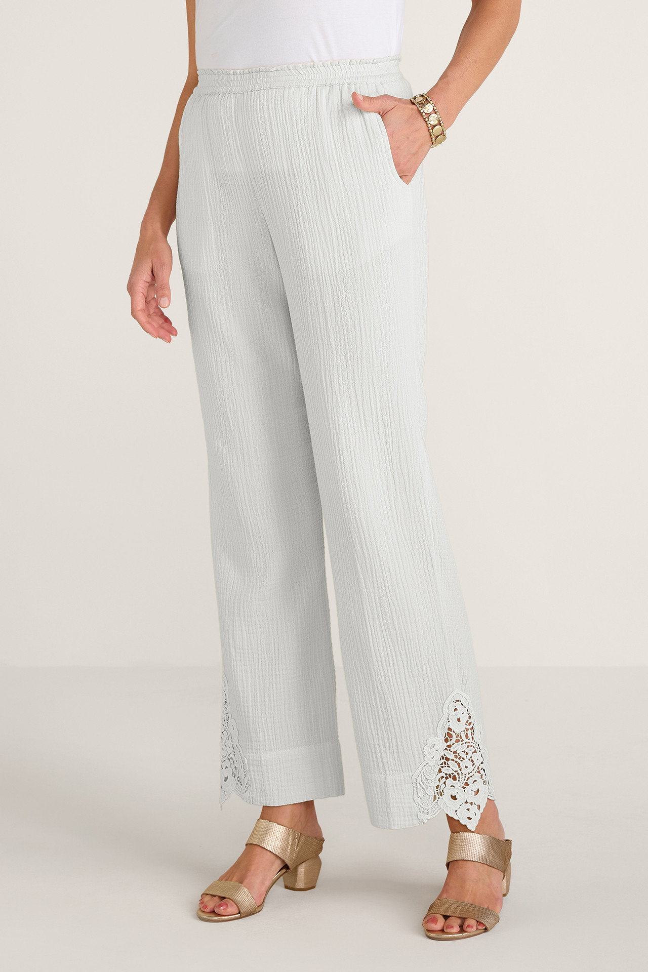 Hint of Lace Gauze Pants