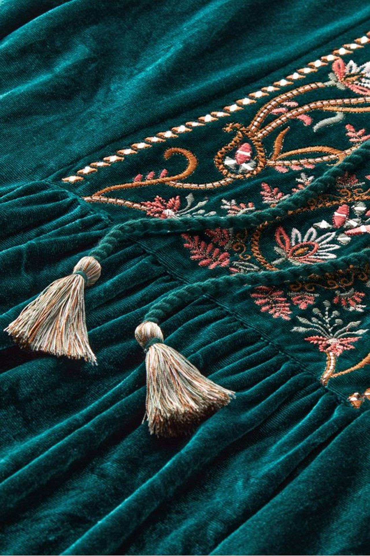 Ashanti Embellished Velvet Tunic