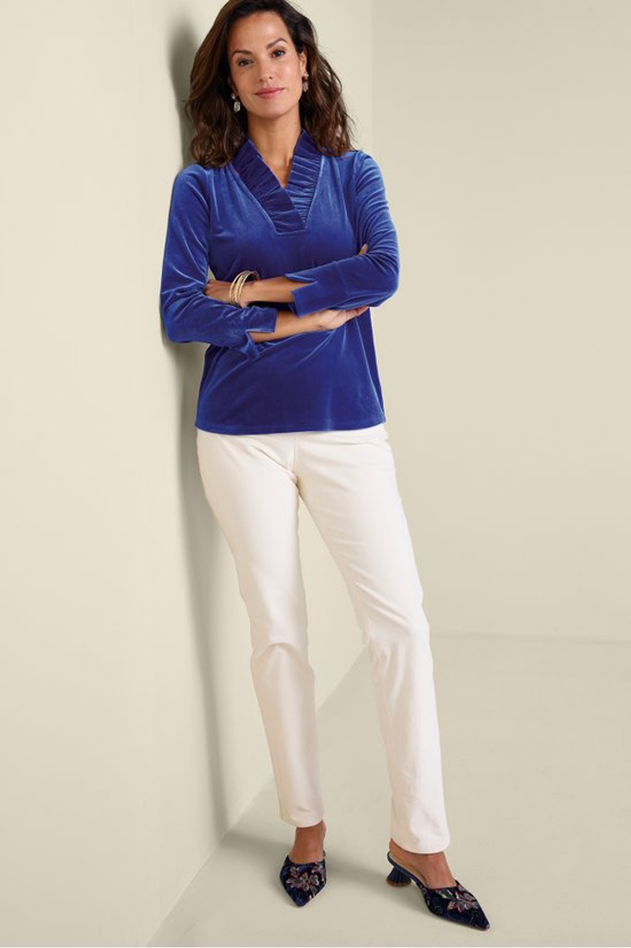 Marlee Ruffle Velvet Top