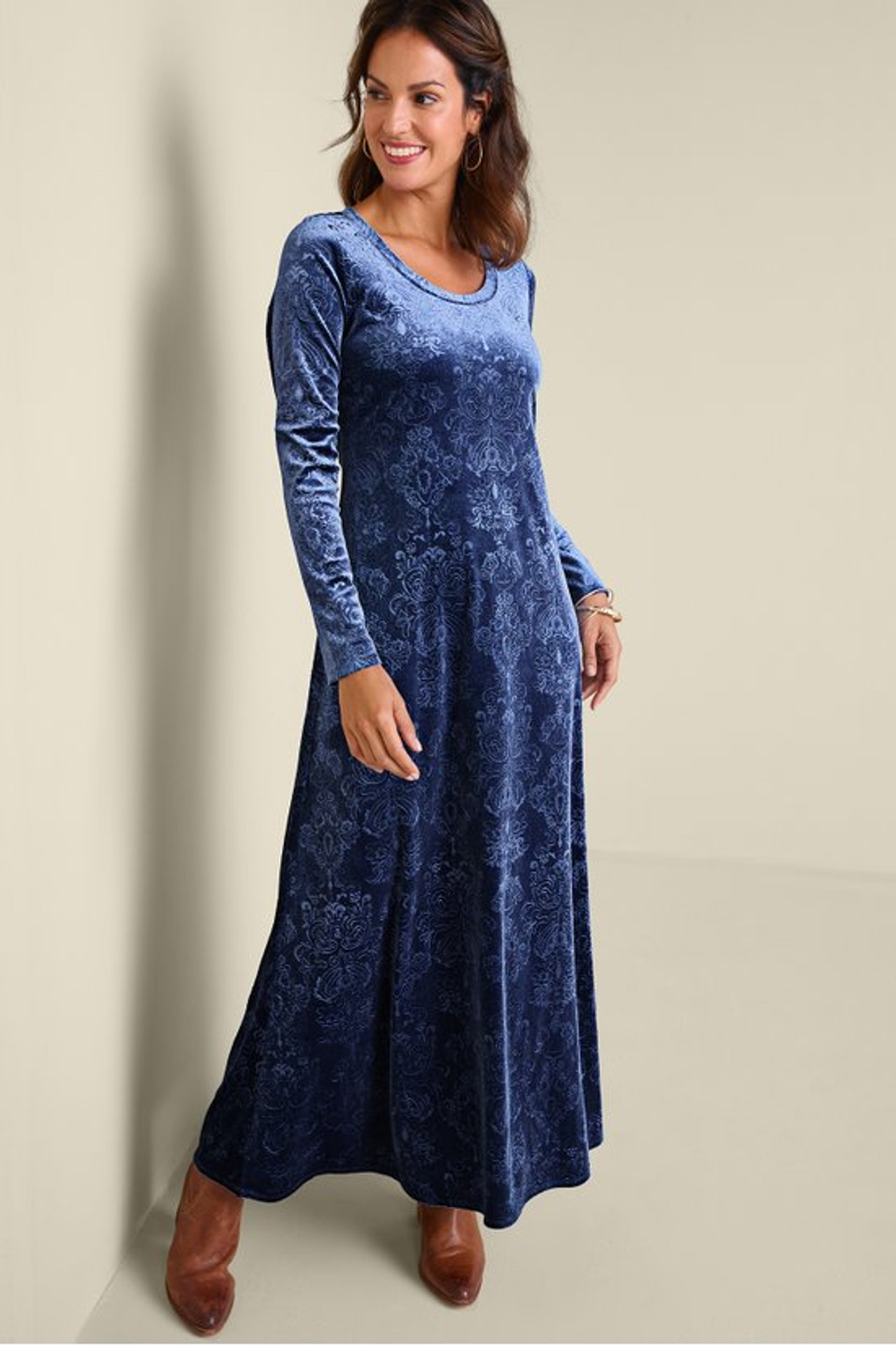 Santiago Embossed Velvet Dress