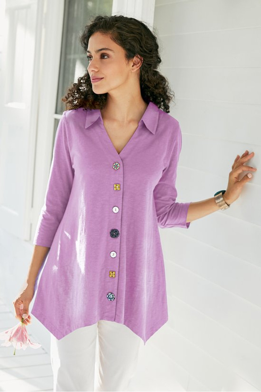 Danielle Button 3/4 Sleeve Tunic