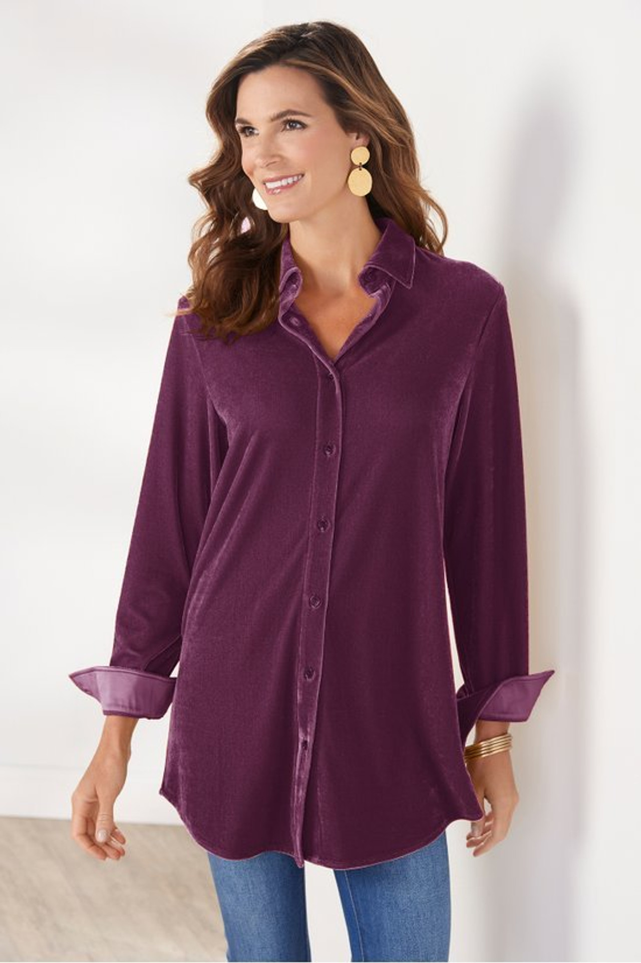 Velvet Boyfriend Tunic Shirt1479