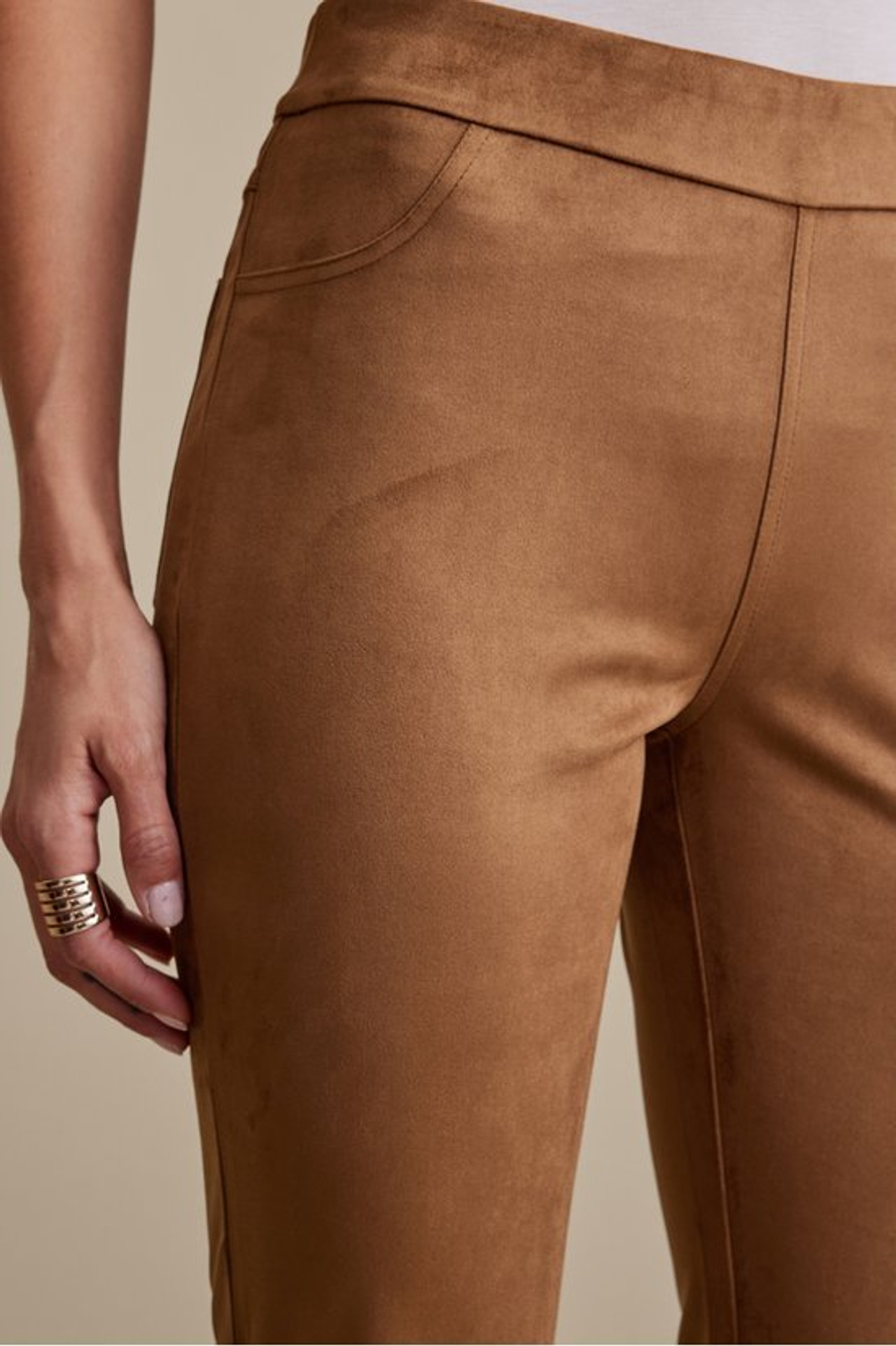 Faux Suede Bootcut Pants   2226