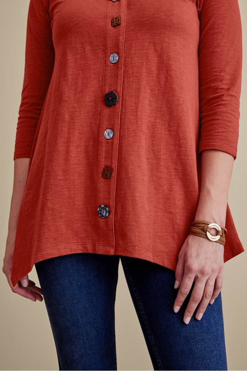 Danielle Button 3/4 Sleeve Tunic