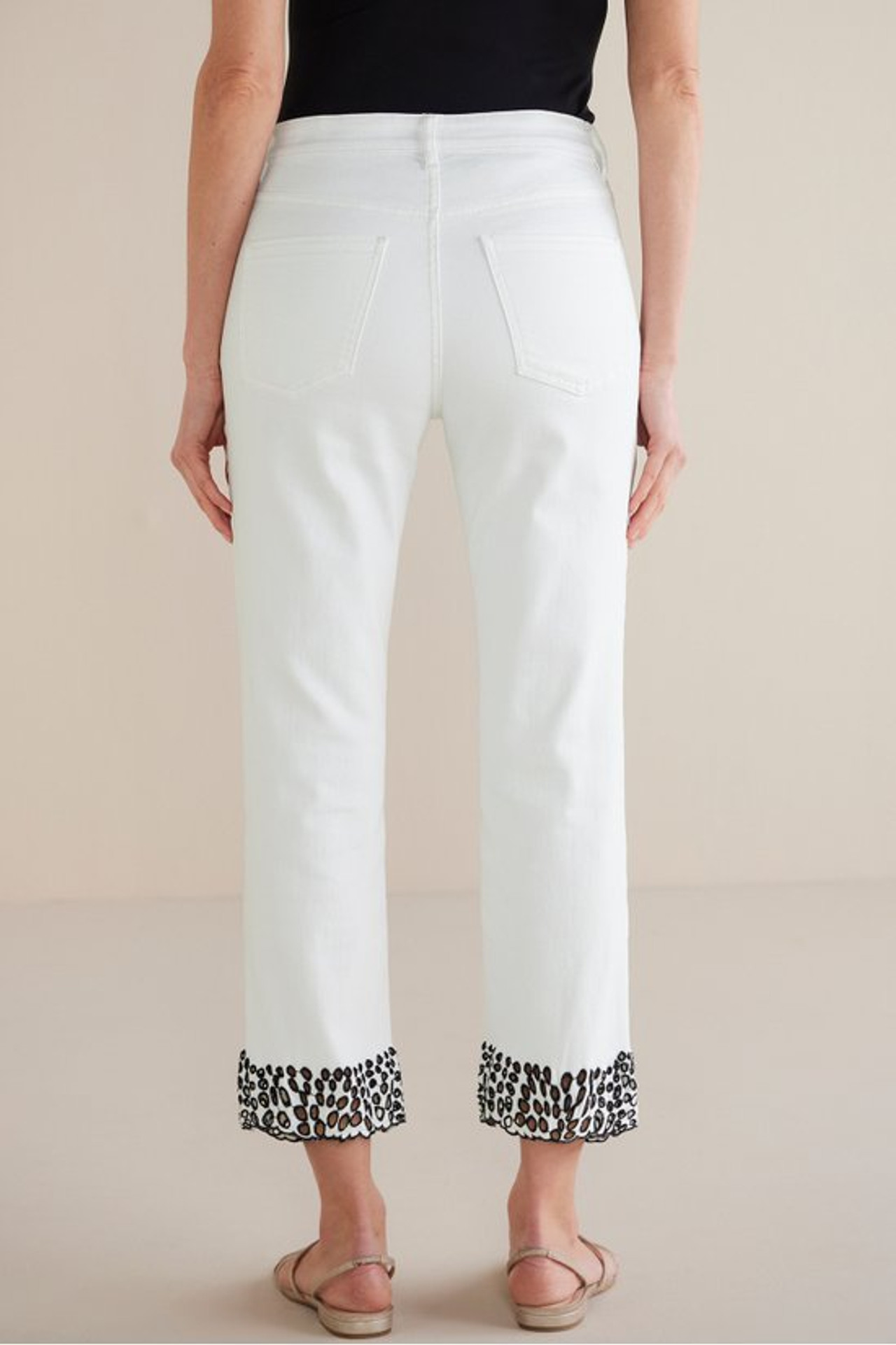 Solene Eyelet Denim Crop Jeans