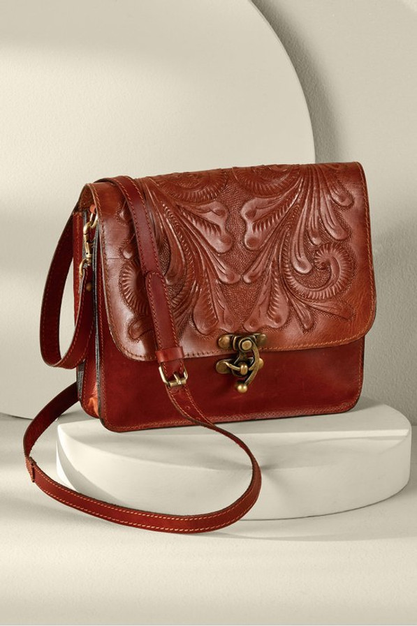 Ada Embossed Leather Bag