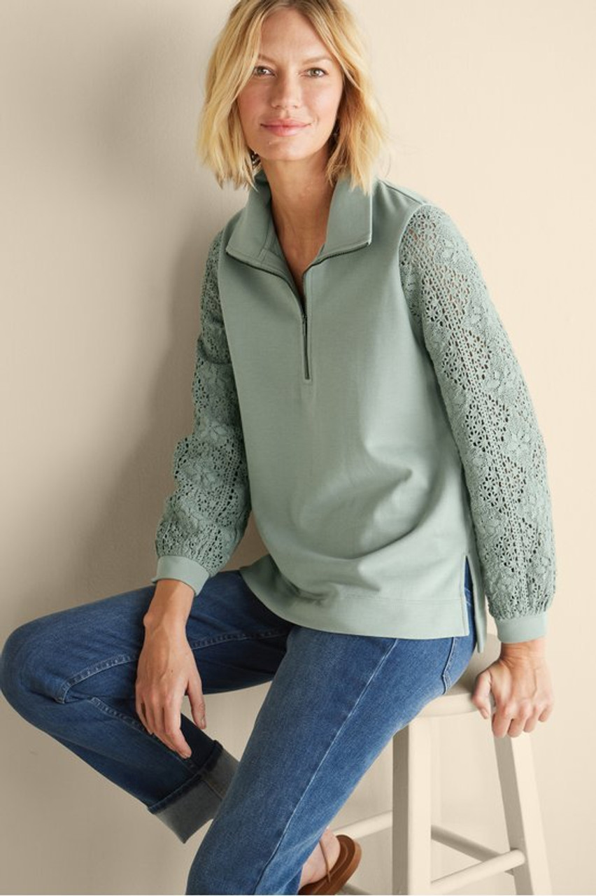 Crochet Sleeve French Terry Tunic