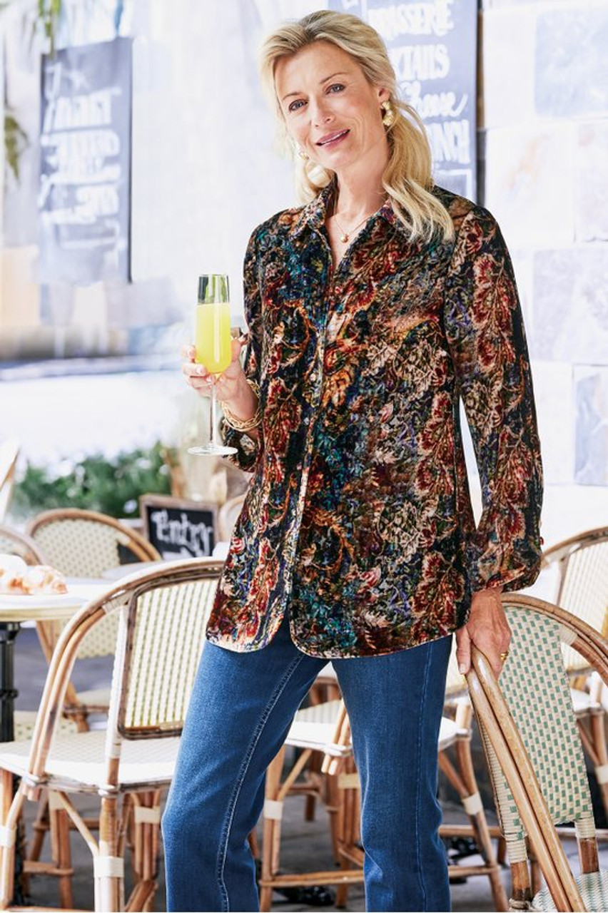 Icon Silk Velvet Poets Tunic Shirt