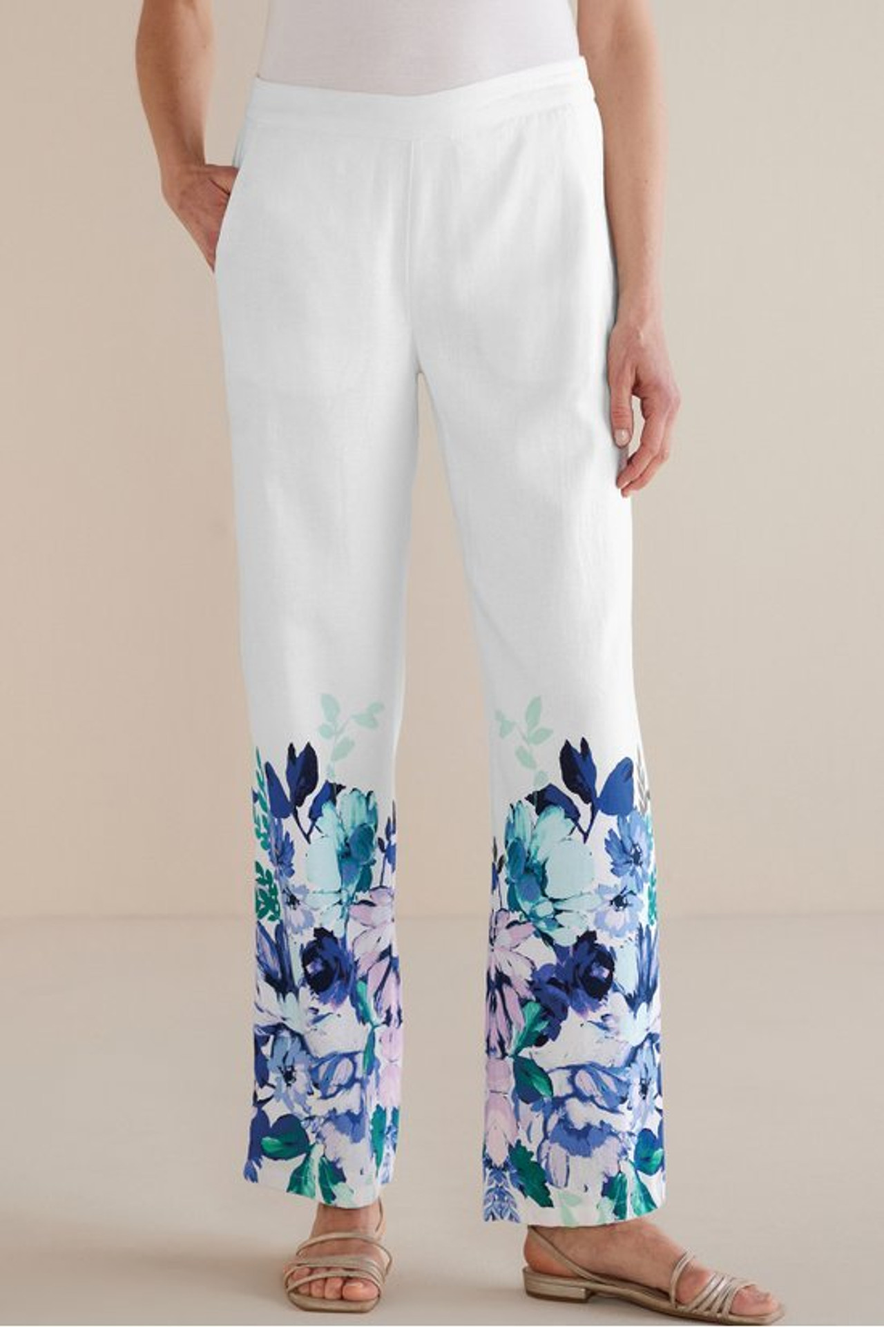 Ronna Linen Blend Wide Leg Pants