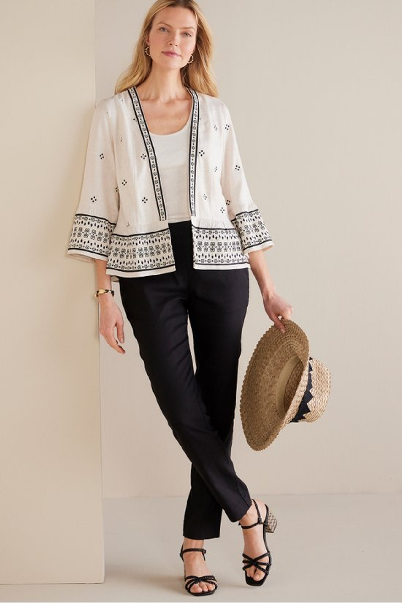 Isla Stretch Linen Slim Leg Pants