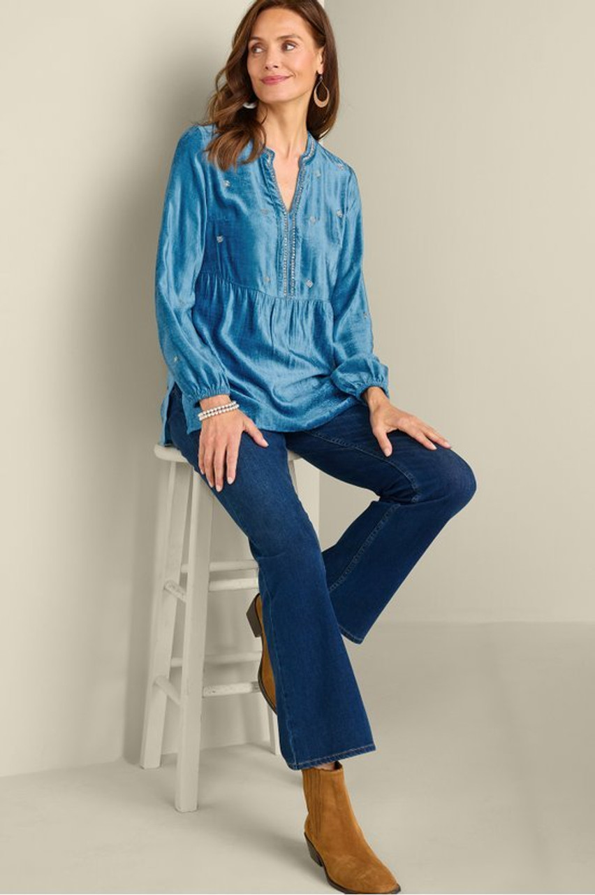 Verna Embellished Velvet Tunic