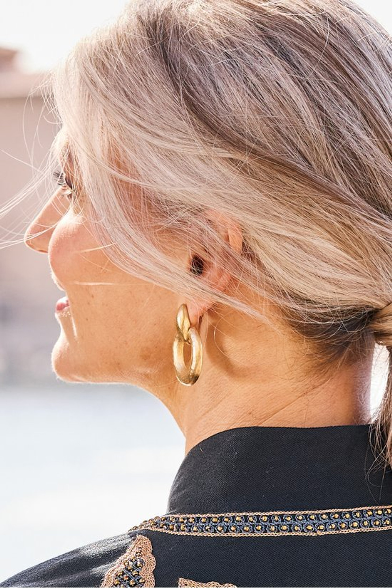 Cara Hammered Hoop Earrings