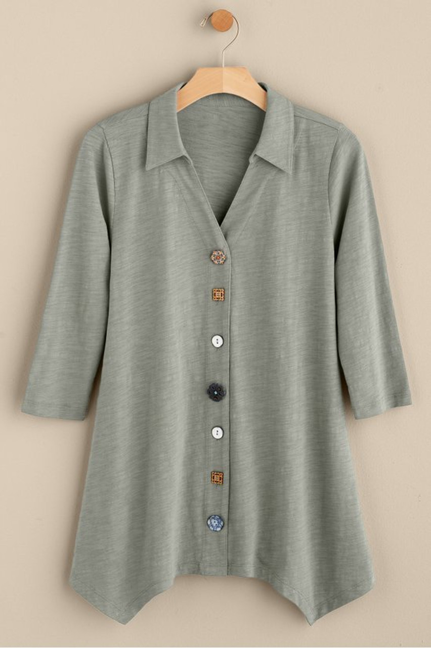 Danielle Button 3/4 Sleeve Tunic