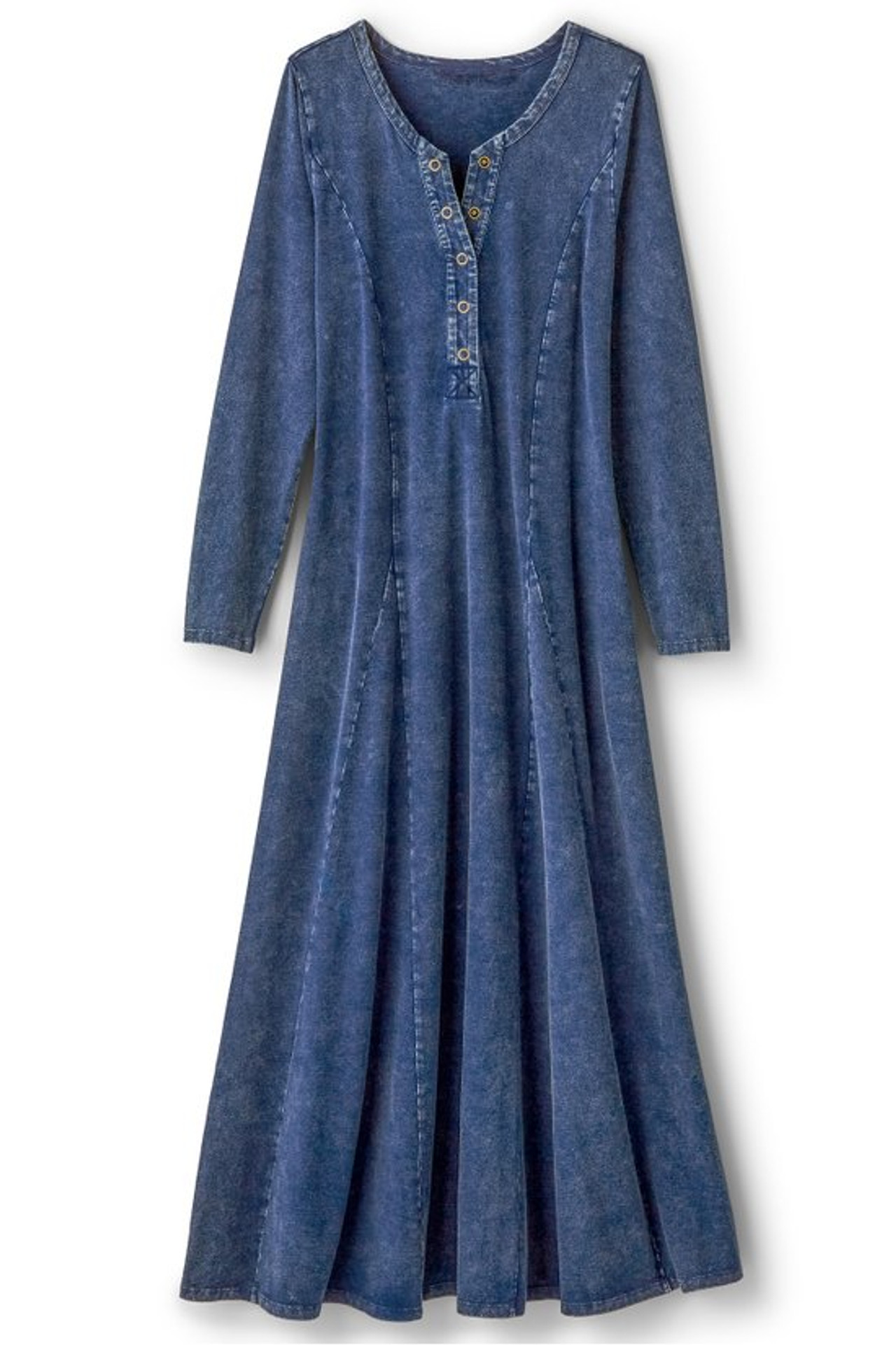 Janet Knit Denim Maxi Dress