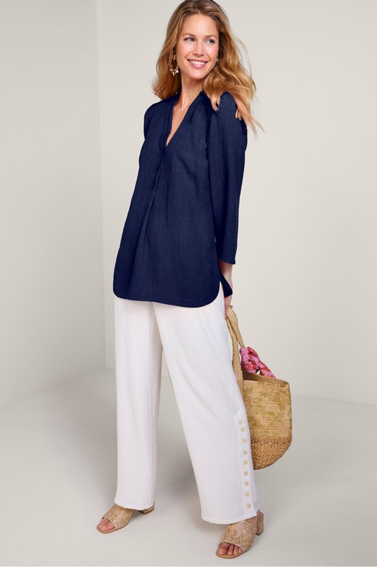 Oceo Gauze Button Tunic