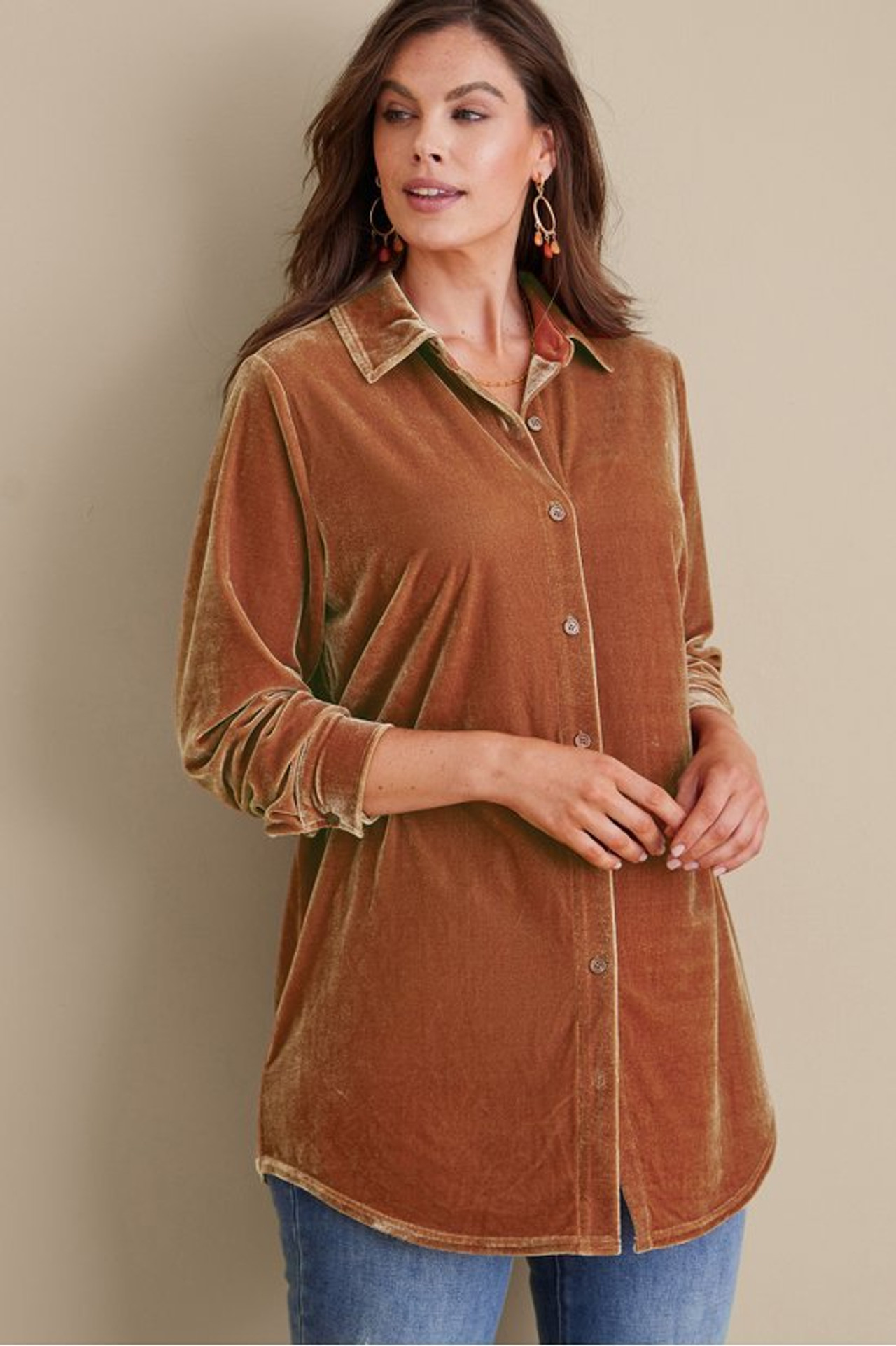Velvet Boyfriend Tunic Shirt1479