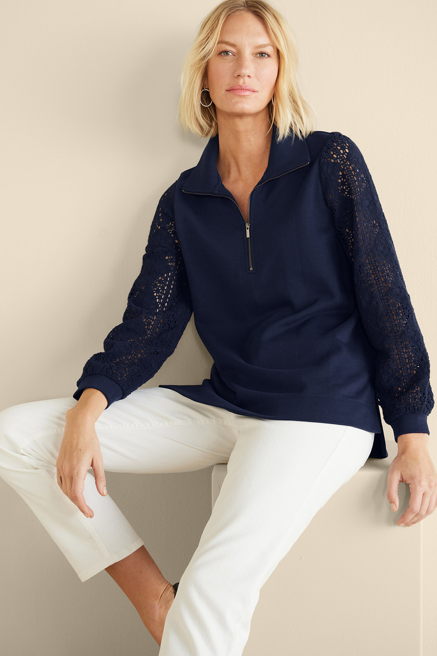 Crochet Sleeve French Terry Tunic