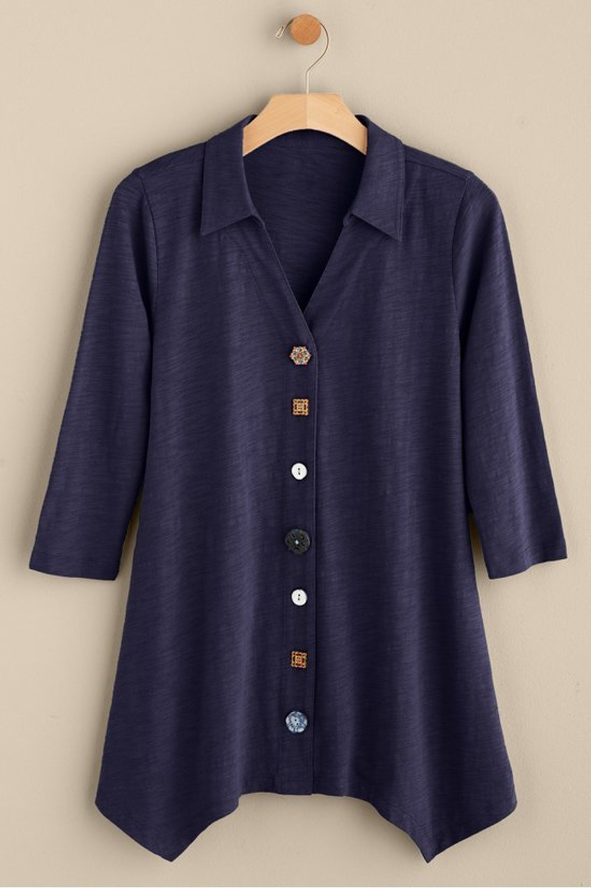 Danielle Button 3/4 Sleeve Tunic