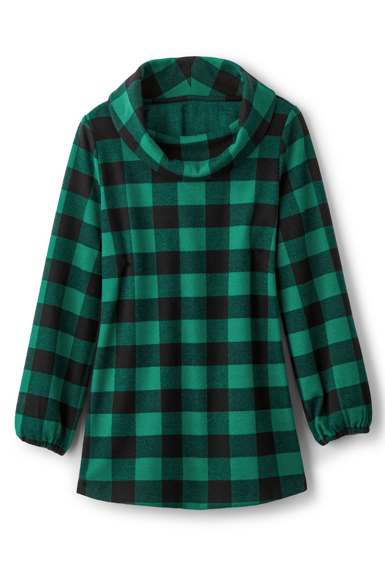 Plaid Perfection Cowl Neck Tunic