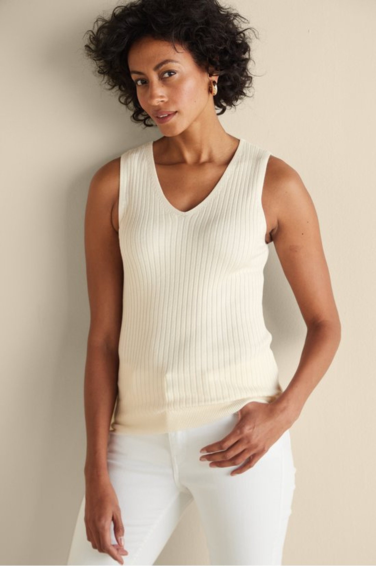 SoftEssential™ Ribbed Sweater Tank   2242